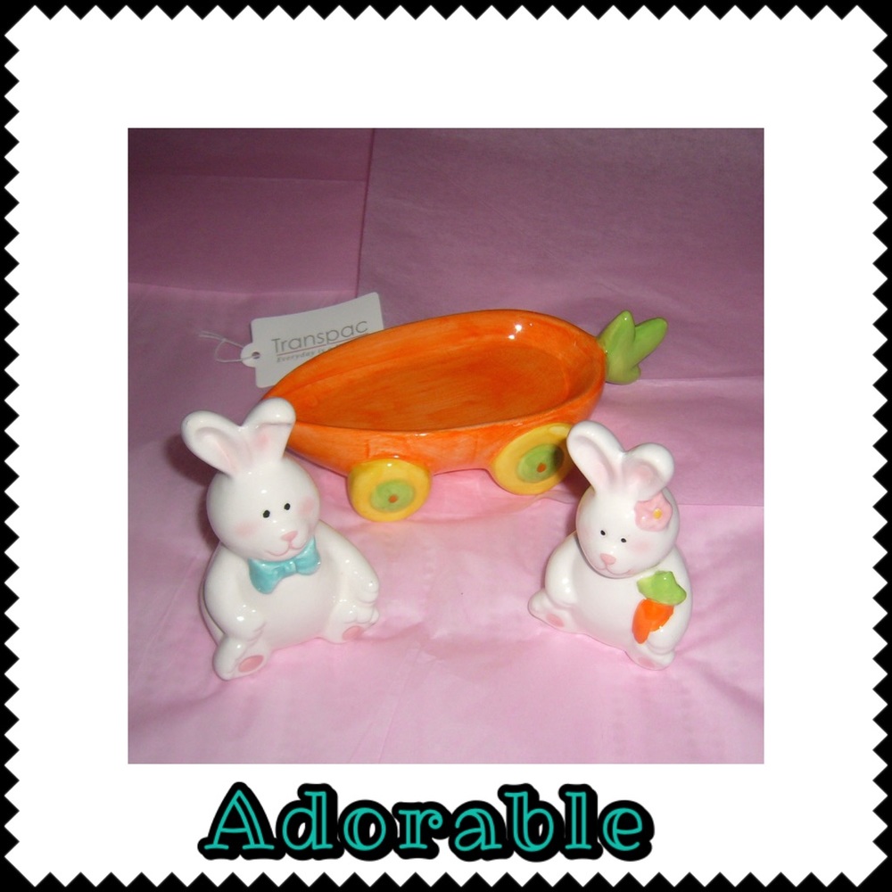 🔥SALE Easter Bunny Couple Salt & Pepper Car Holder